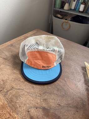 Patagonia Mesh Back Five Panel Hat Orange Blue